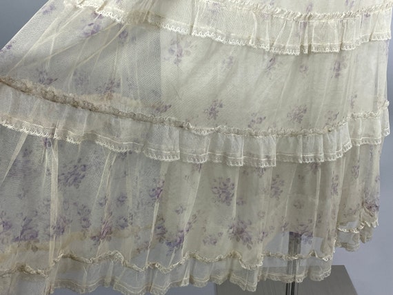 1900s/1910 Antique Floral Net Dress XS, Edwardian… - image 7