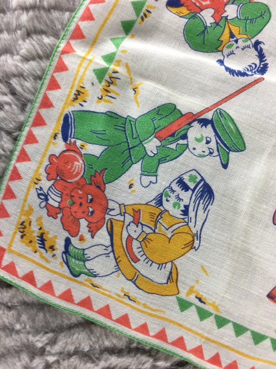 40s Children's Novelty Hanky, Rare Vintage 1940s … - image 6