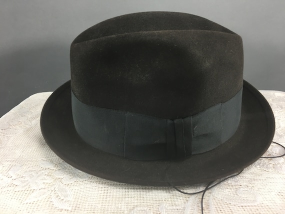 Vintage 1950's - 60's Men's Stetson Hat, Charcoal Brown Vintage 1950's - 60's Men's Stetson Hat, Charcoal Brown