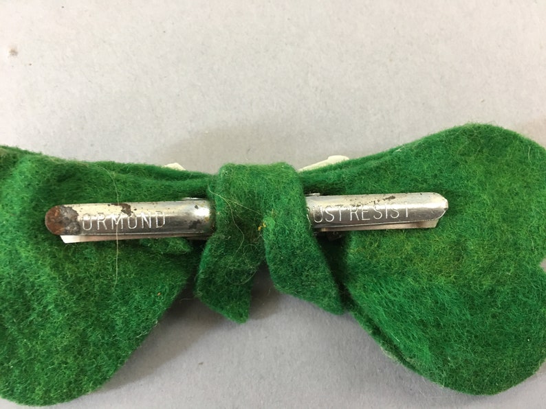 1950s St. Patty's Day Bow tie, Vintage Shamrock Clover Necktie, St Patrick's Day Attire image 5