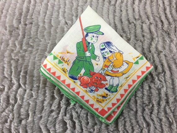 40s Children's Novelty Hanky, Rare Vintage 1940s … - image 1