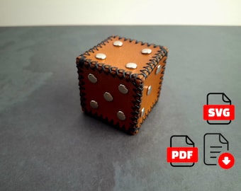 Leather PDF SVG Pattern Playing Dice Game Cube | Digital Pattern Download
