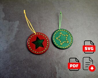 Leather PDF/SVG Pattern Christmass Star Ornament | Digital Pattern Download