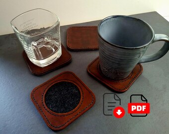 Leather Coaster Pattern | Simple Two-Design PDF Download