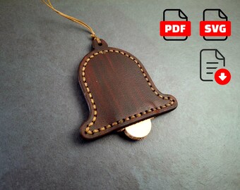 Leather PDF SVG Pattern Christmass Ornament Bell | Digital Pattern Download
