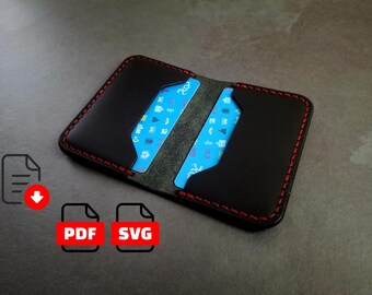 Leather PDF SVG Pattern Simple Flap Wallet  | Digital Pattern Download