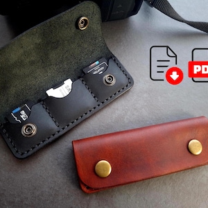 Leather PDF Pattern SD Card Pouch Wallet  | Digital Pattern Download