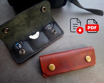 Leather PDF Pattern SD Card Pouch Wallet  | Digital Pattern Download