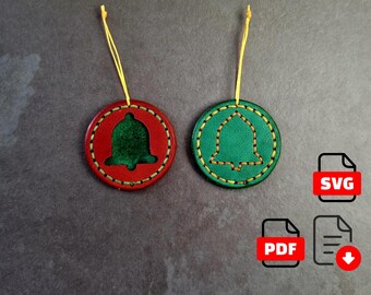 Leather PDF/SVG Pattern Christmass Ornament Bell | Digital Pattern Download