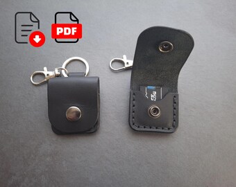 Leather PDF Pattern SD Card Flap Wallet Keychain | Digital Pattern Download