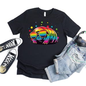 Big Rainbow Water Bear Tardigrade T Shirt For Men Women, Water Bear Tardigrade Gift, Moss Piglet Lover, Science Teacher Microbiologist Gift
