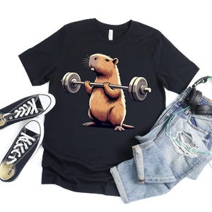 Capybara Weightlifting T Shirt For Men Women Kids, Funny Rodent Capybara Lover Gift For Pet Animal Lover, Capybara Party Shirt