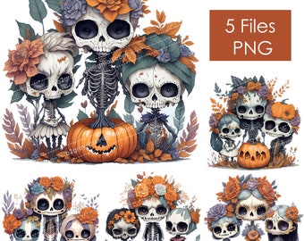 Cute Halloween Characters Clipart, Halloween Art for Crafts and Decor | PNG | Digital Download | Sublimation Designs