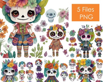 Cute Halloween Characters Clipart, Halloween Art for Crafts and Decor | PNG | Digital Download | Sublimation Designs