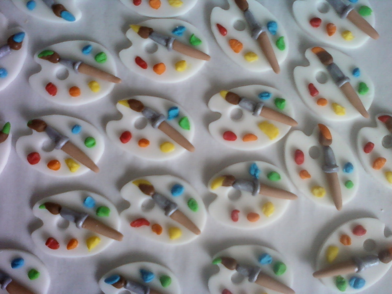 Fondant Cupcake Toppers Artist Palette Etsy
