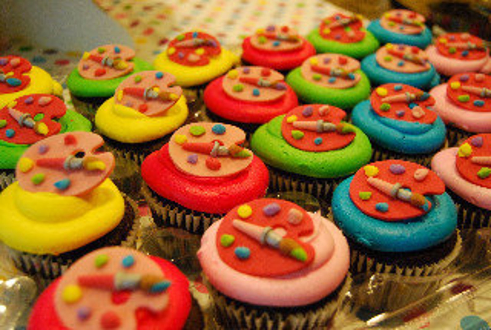 Fondant Cupcake Toppers Artist Palette Etsy