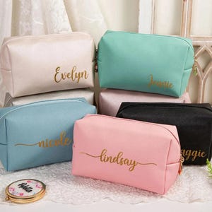 Personalized Name Pouch – Custom Makeup Bag in Multiple Colors