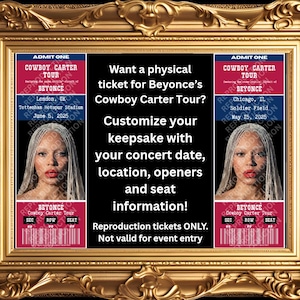 Biglietti ricordo per il tour Cowboy Carter di Beyoncé