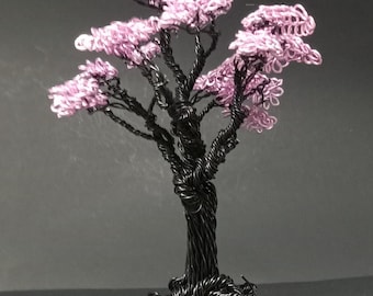 Árbol esculpido a mano con alambre de cobre – Decoración rústica para escritorio, regalo inspirado en la naturaleza