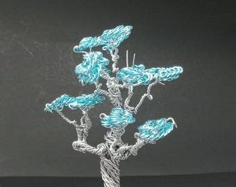 Árbol de alambre de cobre hecho a mano – Decoración rústica para la oficina