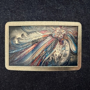 Floral Feather Belt Buckle