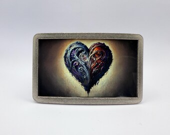 Love Sucks Tattoo Red Heart Pink Crossbones Belt Buckle  display picture 1