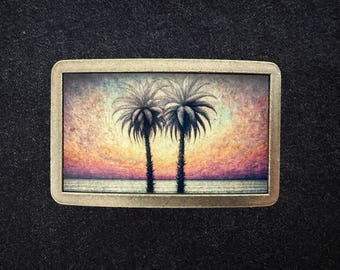Palm Tree Sunset Belt Buckle - Etsy display picture 2