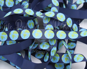 Blue Planets 1m 3m 1/" Planets Space Ribbon Rocket Outer Space Trim