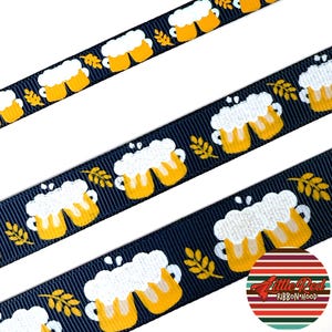 5 jardas 3/8", 5/8" ou 7/8" Fita de gorgorão impressa, álcool, cerveja, lilredribbonhood, presente de aniversário para irmã