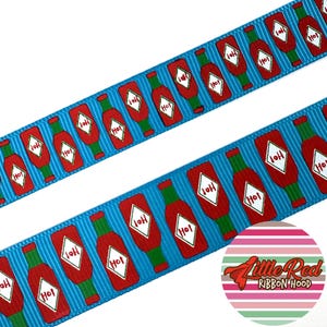 5 jardas 5/8" ou 7/8" Fita de gorgorão impressa, tabasco, molho picante, lilredribbonhood, presente de aniversário para irmã