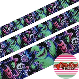 5 jardas 5/8", 7/8" ou 1,5" Fita de gorgorão impressa, NBC, oogie, lilredribbonhood, presente de aniversário para irmã