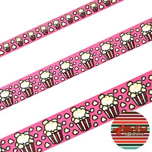 Fita de gorgorão impressa de 3/8", 5/8" ou 7/8", pipoca, fita de comida, lilredribbonhood, presente de aniversário para irmã