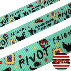 5 jardas 5/8", 7/8" ou 1,5" Fita de gorgorão impressa, Friends, lilredribbonhood, presente de aniversário para irmã