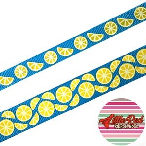 5 jardas 3/8" ou 5/8" Fita de gorgorão impressa, limão, fruta, lilredribbonhood, presente de aniversário para irmã