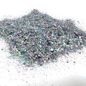 Chunky mix glitter, silber irisierend, Dancing Queen, lilredribbonhood, Geburtstagsgeschenk für Schwester