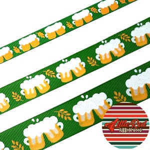 5 jardas 3/8", 5/8" ou 7/8" Fita de gorgorão impressa, álcool, cerveja, lilredribbonhood, presente de aniversário para irmã