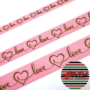 Cinta de grosgrain estampada, día de San Valentín, Cupido, amor, lilredribbonhood, regalo de cumpleaños para hermana