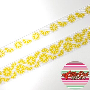 5 m Ripsband mit 3/8 Zoll oder 5/8 Zoll Breite, Zitrone, Obst, Ripsband, buntes Ripsband, Geschenk zum Geburtstag