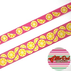 5 jardas 3/8" ou 5/8" Fita de gorgorão impressa, limão, fruta, lilredribbonhood, presente de aniversário para irmã