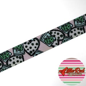 Fita de gorgorão impressa de 7/8", erva daninha, corações, maconha, lilredribbonhood, presente de aniversário para irmã