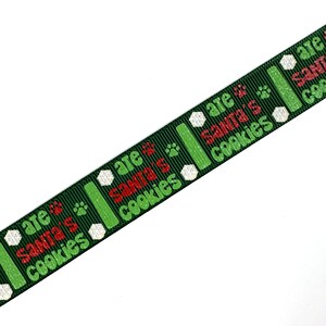 Fita de gorgorão impressa, eu comi biscoitos do Papai Noel, fita verde de natal, lilredribbonhood, usdr, presente de aniversário para melhor amiga