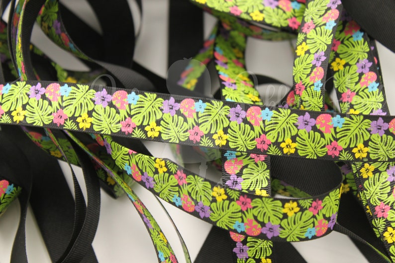 Tropical Forest 78 and 1.5 Grosgrain Ribbon 5 Yd Roll