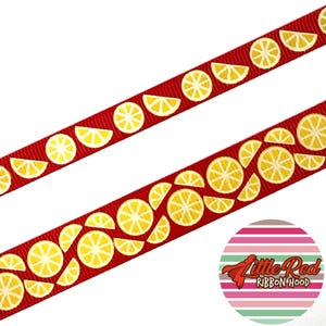 5 jardas 3/8" ou 5/8" Fita de gorgorão impressa, limão, fruta, lilredribbonhood, presente de aniversário para irmã