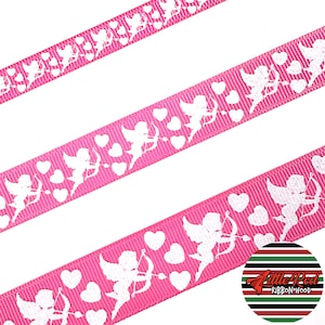 Fita de gorgorão impressa, Dia dos Namorados, Cupido, Amor, lilredribbonhood, presente de aniversário para irmã