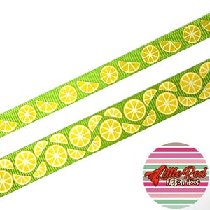 5 jardas 3/8" ou 5/8" Fita de gorgorão impressa, limão, fruta, lilredribbonhood, presente de aniversário para irmã