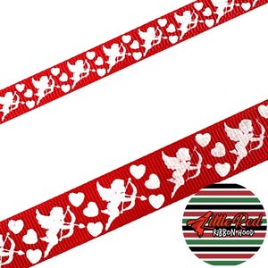 Fita de gorgorão impressa, Dia dos Namorados, Cupido, Amor, lilredribbonhood, presente de aniversário para irmã