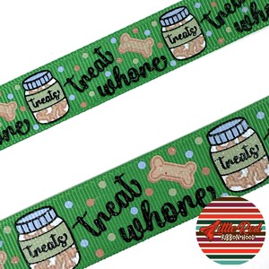 Fita de gorgorão impressa de 5/8" ou 7/8", guloseima para prostituta, fita para cachorro, lilredribbonhood, presente de aniversário para irmã