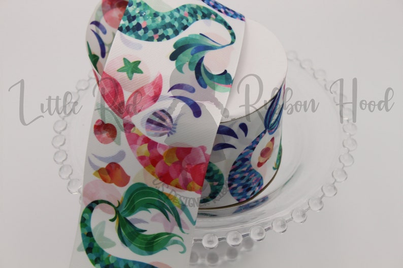 Watercolor Mermaid 3 Grosgrain Ribbon