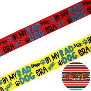 Fita de gorgorão impressa de 5/8", era do cachorro mau, fita de cachorro, lilredribbonhood, presente de aniversário para irmã