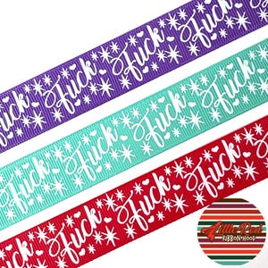 Fita de gorgorão impressa de 7/8", palavrão, foda-se, lilredribbonhood, presente de aniversário para irmã